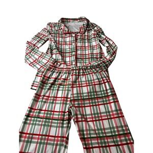 Sugar Bee Women XXL Christmas Plaid Pajama Set Red Green White Button Down 2pc